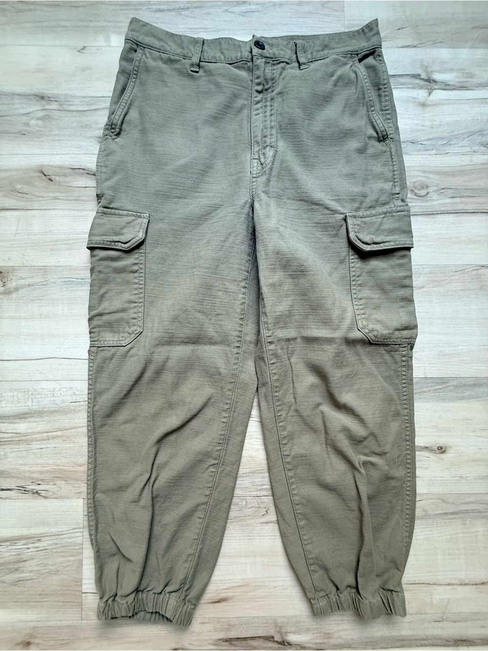 Madewell Women’s Khaki Cargo Jogger Pants Size 28 100% Cotton